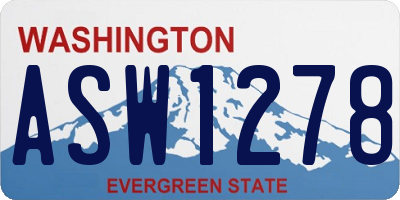 WA license plate ASW1278