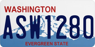 WA license plate ASW1280