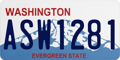WA license plate ASW1281