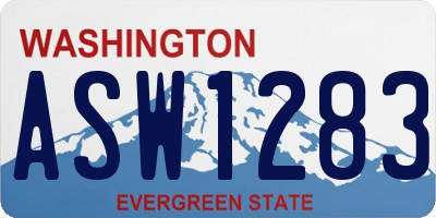 WA license plate ASW1283