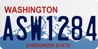 WA license plate ASW1284