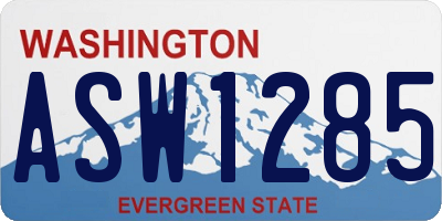 WA license plate ASW1285