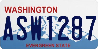 WA license plate ASW1287