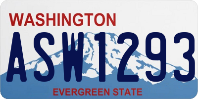 WA license plate ASW1293