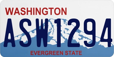 WA license plate ASW1294