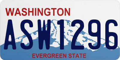 WA license plate ASW1296
