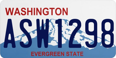 WA license plate ASW1298
