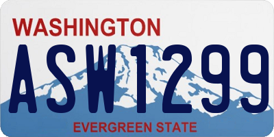 WA license plate ASW1299