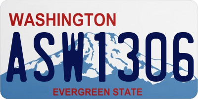 WA license plate ASW1306