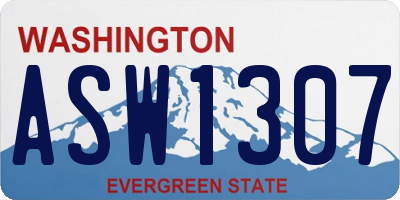 WA license plate ASW1307