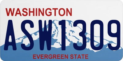 WA license plate ASW1309