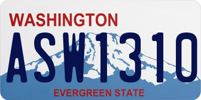 WA license plate ASW1310