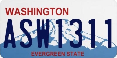 WA license plate ASW1311