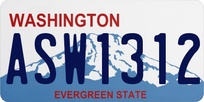 WA license plate ASW1312