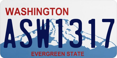 WA license plate ASW1317