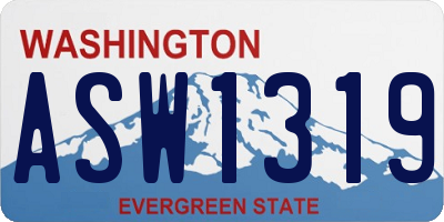 WA license plate ASW1319