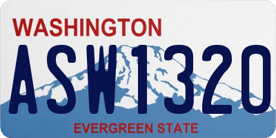 WA license plate ASW1320