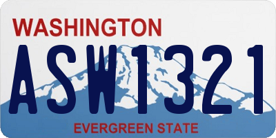 WA license plate ASW1321