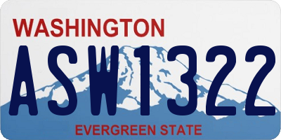 WA license plate ASW1322