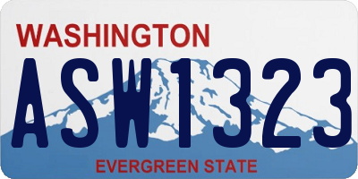 WA license plate ASW1323