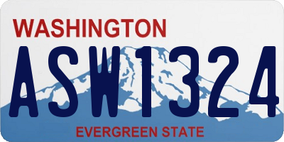 WA license plate ASW1324