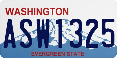 WA license plate ASW1325