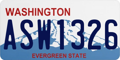 WA license plate ASW1326