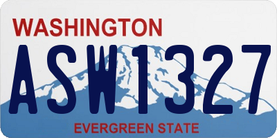 WA license plate ASW1327