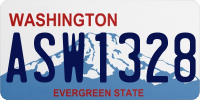 WA license plate ASW1328