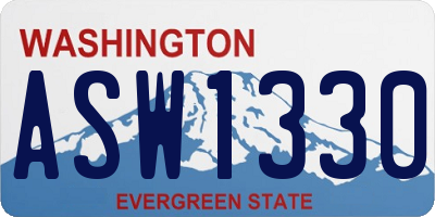 WA license plate ASW1330