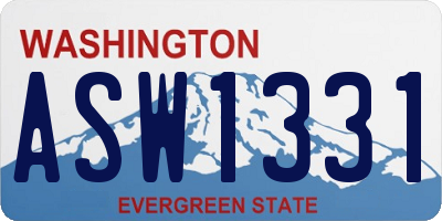 WA license plate ASW1331