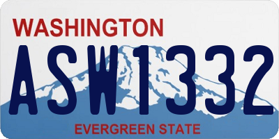 WA license plate ASW1332