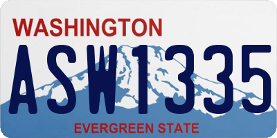 WA license plate ASW1335
