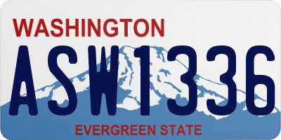 WA license plate ASW1336
