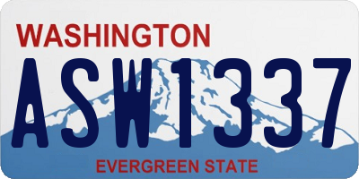 WA license plate ASW1337