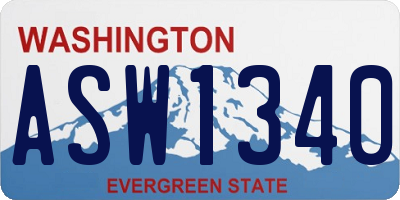 WA license plate ASW1340