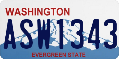 WA license plate ASW1343