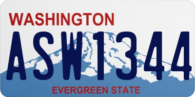 WA license plate ASW1344