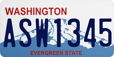 WA license plate ASW1345