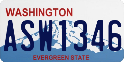 WA license plate ASW1346