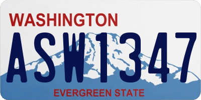 WA license plate ASW1347