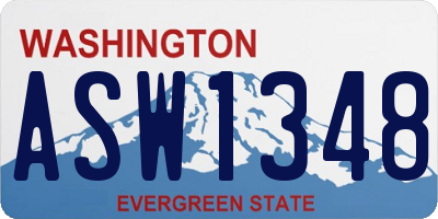 WA license plate ASW1348