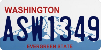 WA license plate ASW1349