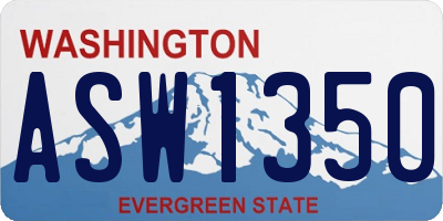 WA license plate ASW1350