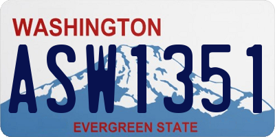 WA license plate ASW1351