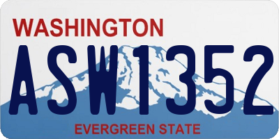 WA license plate ASW1352