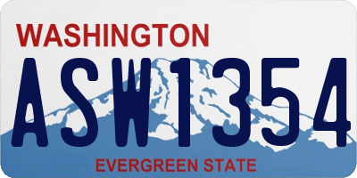 WA license plate ASW1354