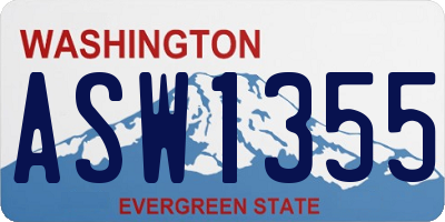 WA license plate ASW1355