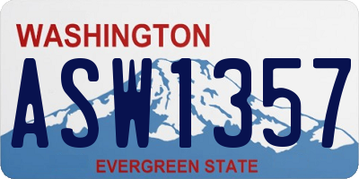 WA license plate ASW1357