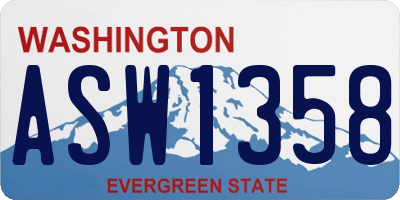 WA license plate ASW1358
